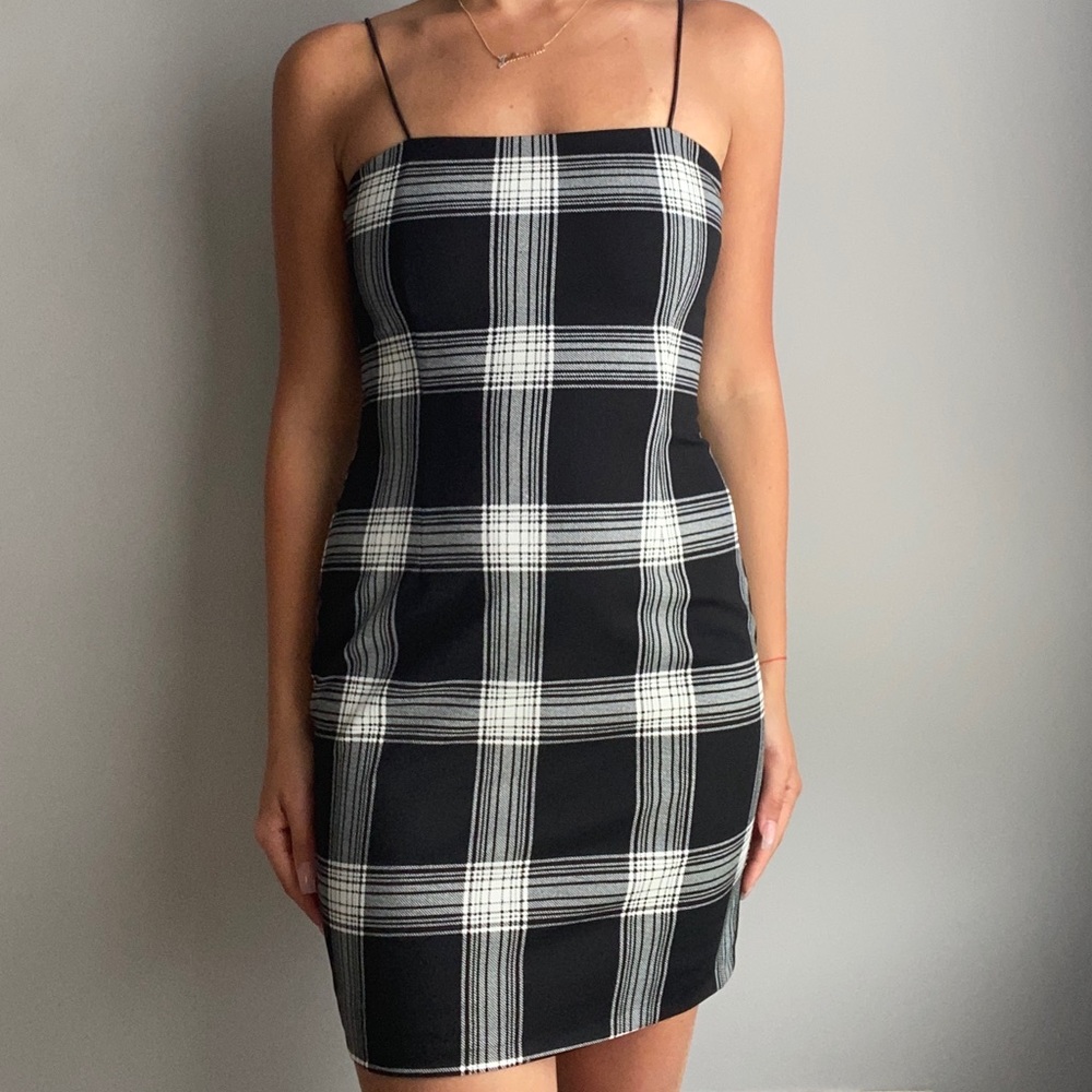 Aqua plaid dress